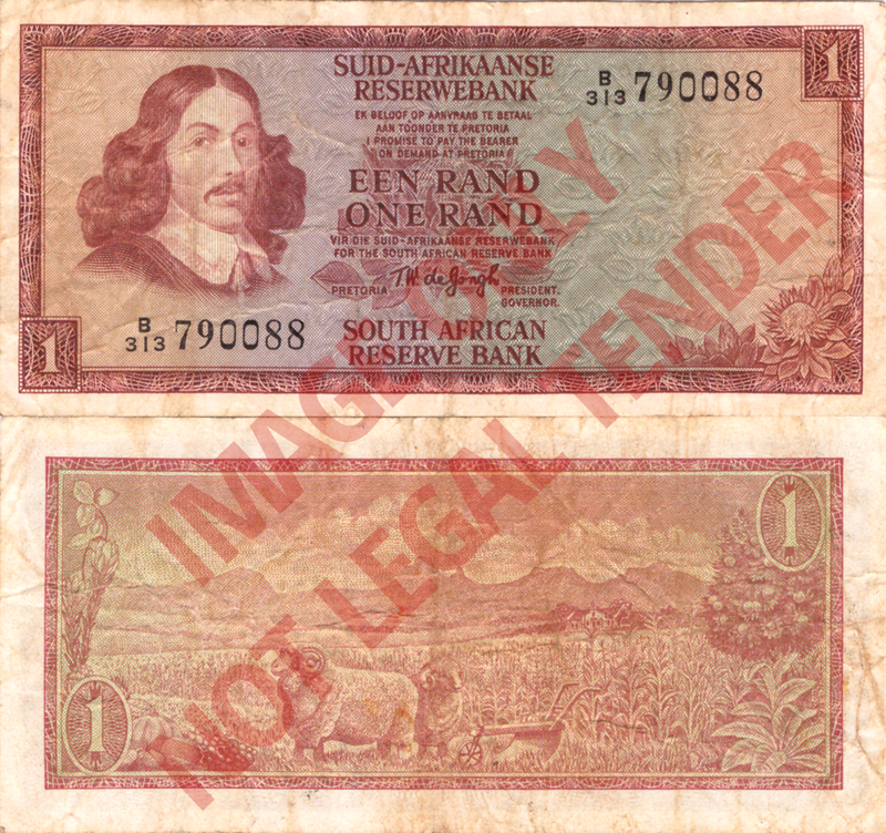 South Africa R1 Second Series - TW de Jongh  Banknote [B313 790088]